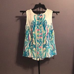 Lilly Pulitzer Iona Sleeveless Silk Shell Top